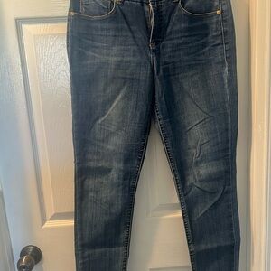 Blue Skinny Jeans with Faded Denim Look